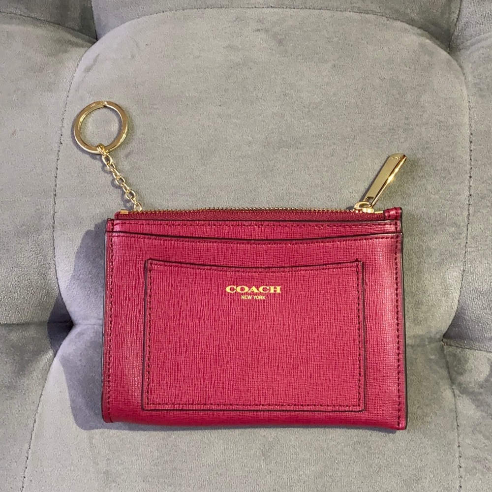 COACH key ring zip pouch